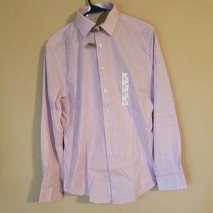 Men's Printed Standard Fit Non-Iron Long Sleeve Button-Down Shirt - Lilac,M